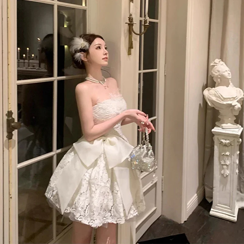 2025 элегантное мини-платье с бантом, женское сказочное вечернее платье для выпускного вечера, кружевные платья без бретелек, сексуальное облегающее платье с открытой спиной, трапециевидное платье, горячая распродажа
2025 элегантное мини-платье с бантом, женское сказочное вечернее платье для выпускного вечера, кружевные платья без бретелек, сексуальное облегающее платье с открытой спиной, трапециевидное платье, горячая распродажа