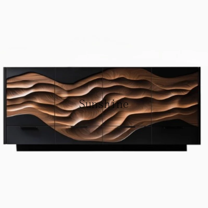 Design retro TV cabinet floor-to-ceiling creative storage walnut high-end art furniture
Design retro TV cabinet floor-to-ceiling creative storage walnut high-end art furniture