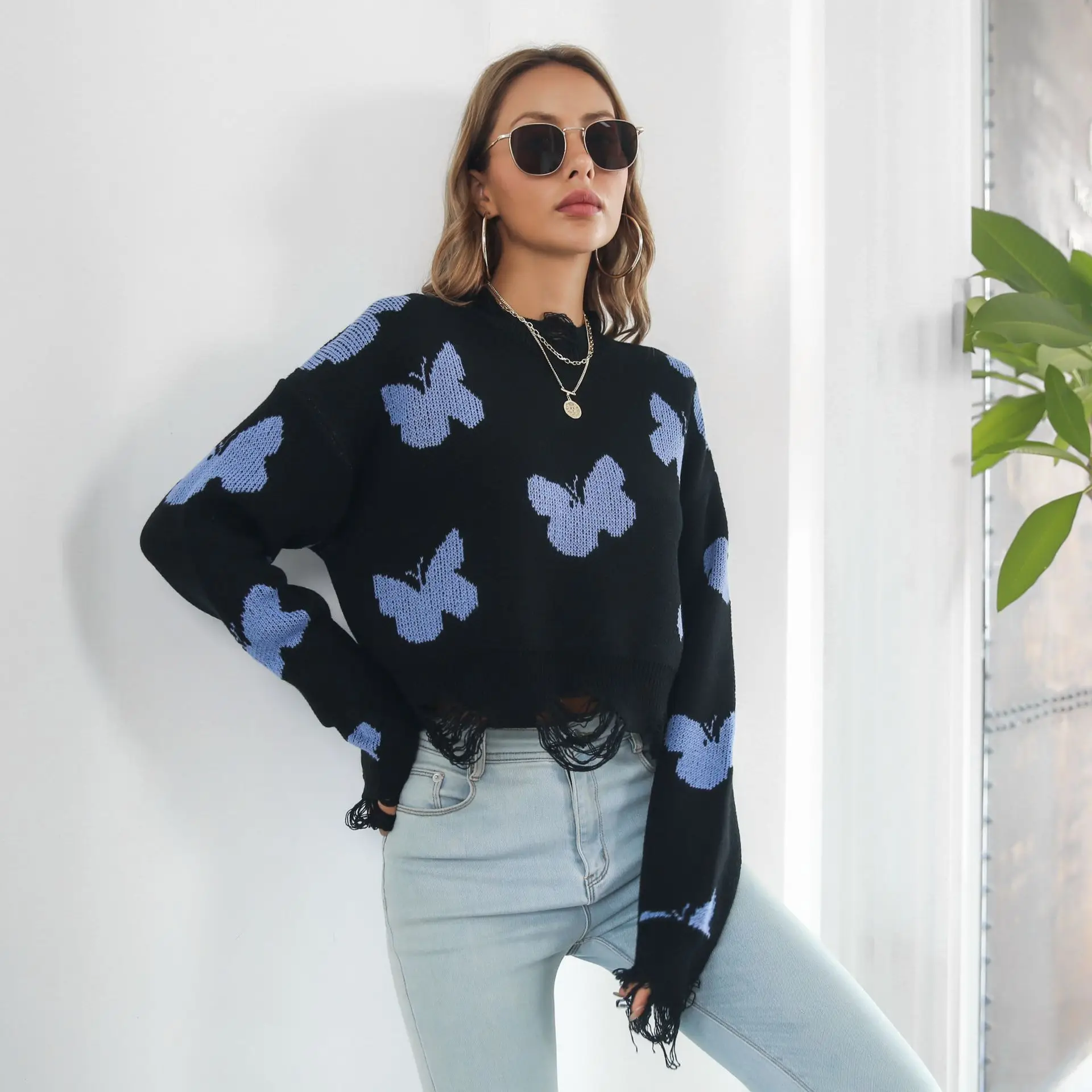 Women Autumn Winter Style Knitted Pullover Sweater Lady Casual Long Sleeve O-Neck Butterfly Printed Pullover SS438
Women Autumn Winter Style Knitted Pullover Sweater Lady Casual Long Sleeve O-Neck Butterfly Printed Pullover SS438