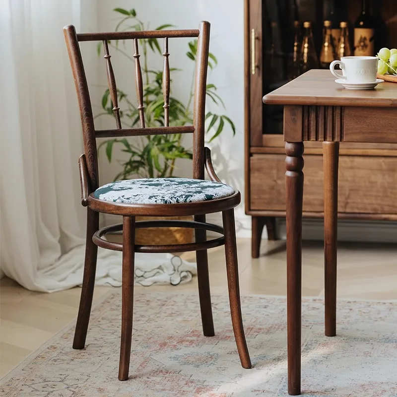 French solid wood dining chair retro green soft bag stool backrest national style medieval
French solid wood dining chair retro green soft bag stool backrest national style medieval
