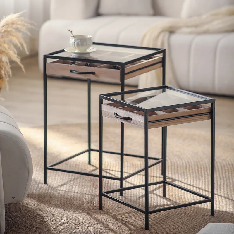 Living room combination side table with glass shopping mall display table Small apartment household sofa removable coffee table
Living room combination side table with glass shopping mall display table Small apartment household sofa removable coffee table