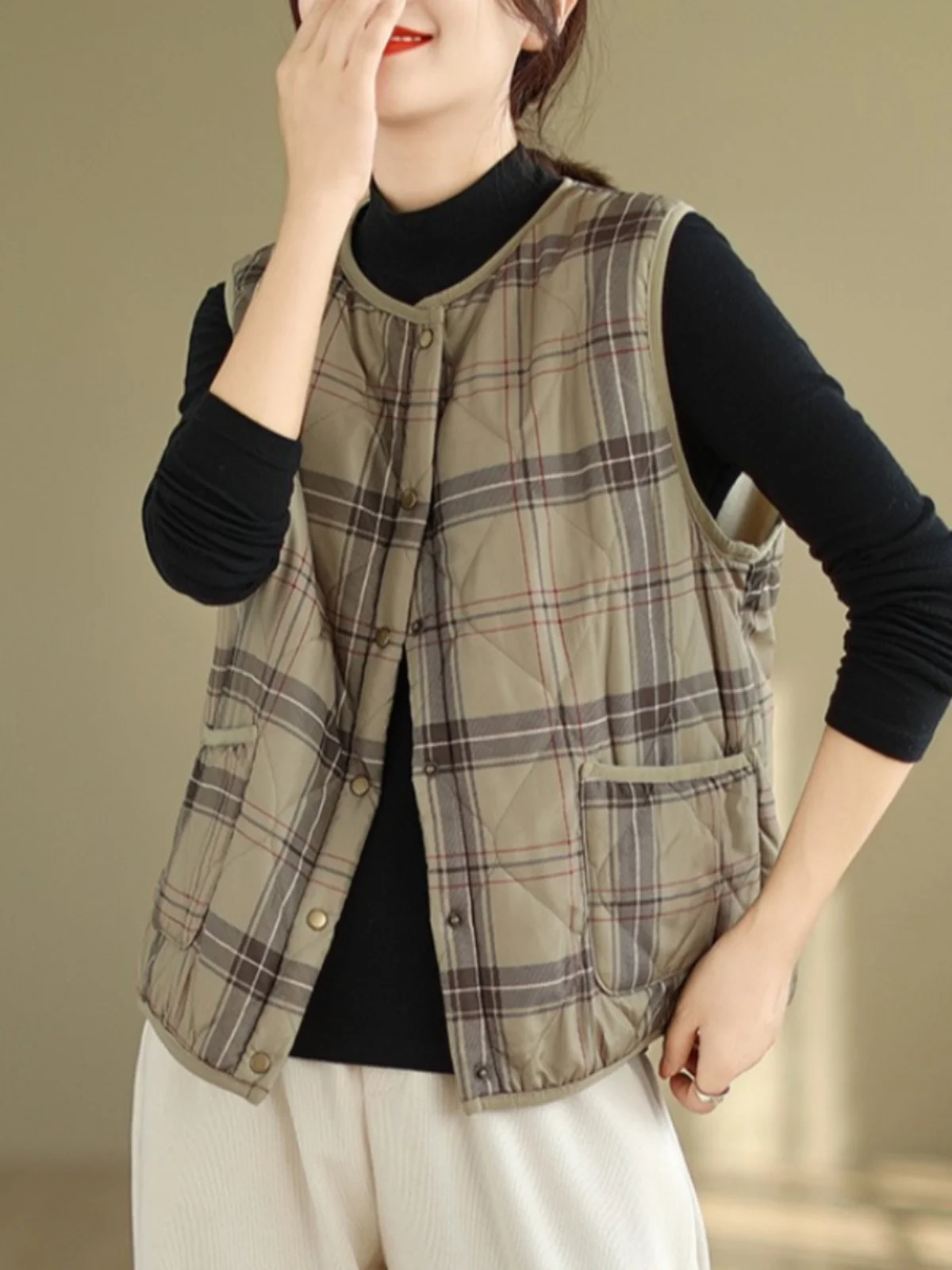 Women's Loose Fit Thiened Cotton Vest Autumn Winter Retro Sle Brandl Jaet Coat Outerwear Casual Commute Sle
Women's Loose Fit Thiened Cotton Vest Autumn Winter Retro Sle Brandl Jaet Coat Outerwear Casual Commute Sle