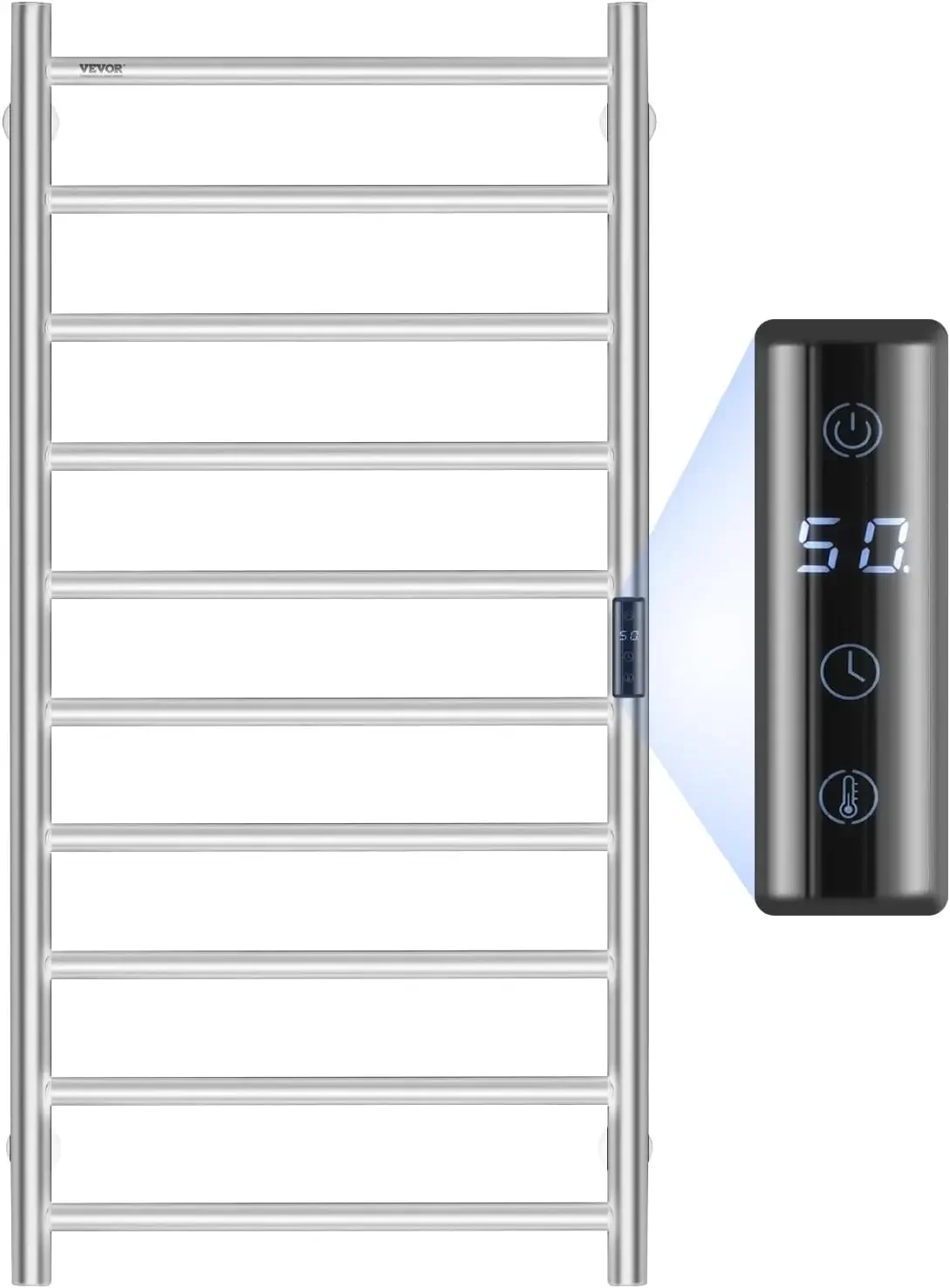 10 Bars Towel Warmer Rack, Wall Mounted Heated Towel Rack for Bathroom, IPX5 Waterpoof Towel Heater Rack with Timer & LEDDisplay
10 Bars Towel Warmer Rack, Wall Mounted Heated Towel Rack for Bathroom, IPX5 Waterpoof Towel Heater Rack with Timer & LEDDisplay
