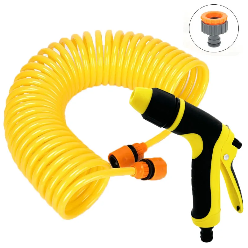 Садовая пружинная водопроводная труба Комплект пружин из ЭВА, регулируемый водяной пистолет высокого давления для мойки автомобилей, принадлежности для орошения сада 
Садовая пружинная водопроводная труба Комплект пружин из ЭВА, регулируемый водяной пистолет высокого давления для мойки автомобилей, принадлежности для орошения сада