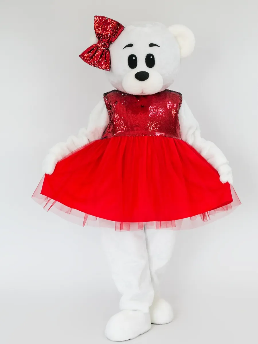 Cute White Bear Mascot Costume with Red Dress Bowknot Halloween Christmas Fancy Cartoon Plush Fancy Outfits
Cute White Bear Mascot Costume with Red Dress Bowknot Halloween Christmas Fancy Cartoon Plush Fancy Outfits