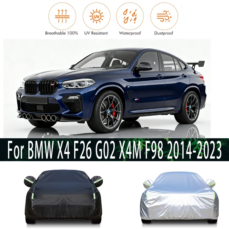 For BMW X4 F26 G02 X4M F98 Outdoor Protection Full Car Covers Snow Cover Sunshade Waterproof Dustproof Exterior Car accessories
For BMW X4 F26 G02 X4M F98 Outdoor Protection Full Car Covers Snow Cover Sunshade Waterproof Dustproof Exterior Car accessories