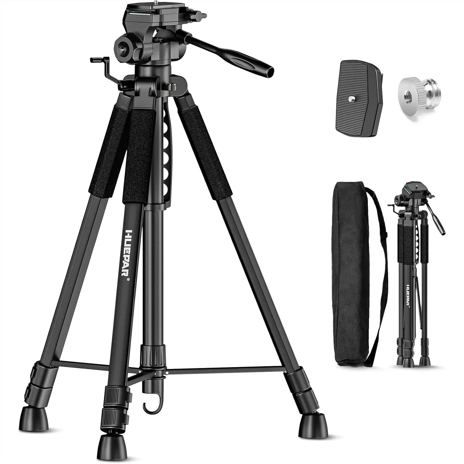 Adjustable Laser Level Tripod with 3-Way Pan Head, 67.72-Inch, Quick Release Plate, 1/4" Screw Mount & 5/8" Adapter for Camera
Adjustable Laser Level Tripod with 3-Way Pan Head, 67.72-Inch, Quick Release Plate, 1/4" Screw Mount & 5/8" Adapter for Camera