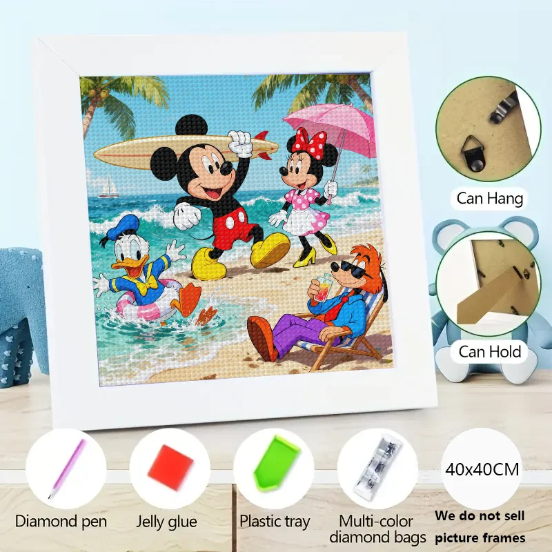 1PC 5D DIY Full Drill Diamond Painting Kit, Disney Mickey Mouse Minnie Mouse Donald Duck Goofy Beach Vacation Summer Fun Diamond
1PC 5D DIY Full Drill Diamond Painting Kit, Disney Mickey Mouse Minnie Mouse Donald Duck Goofy Beach Vacation Summer Fun Diamond