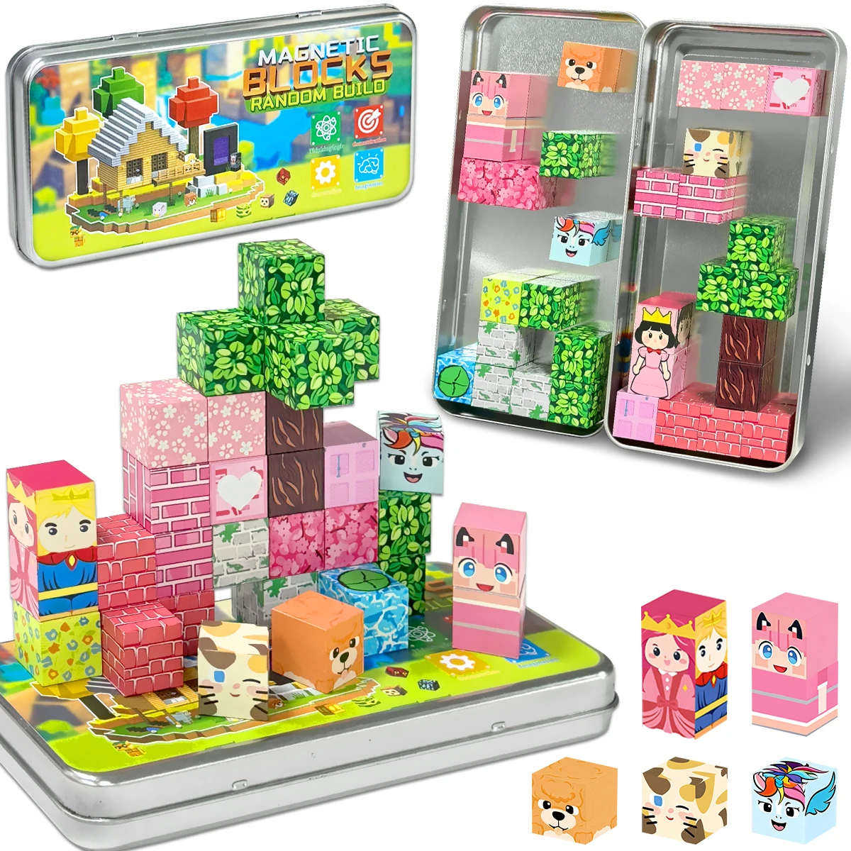 30/60PCS Sakura Garden Magnetic Building Blocks Cube Set With Portable Iron Box STEM Educational Sensory Toys For Kids DIY Gifts
30/60PCS Sakura Garden Magnetic Building Blocks Cube Set With Portable Iron Box STEM Educational Sensory Toys For Kids DIY Gifts