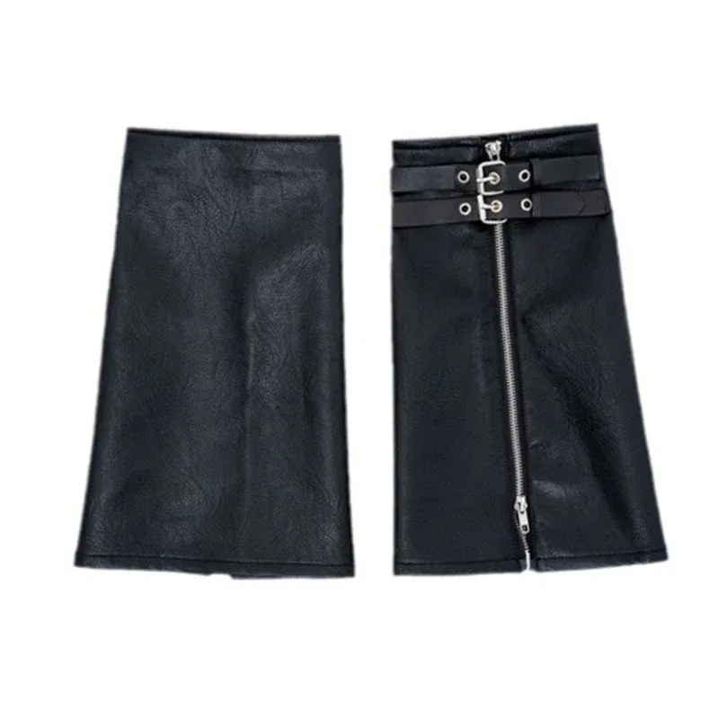 Y2K Punk Black PU Leather Leg Warmers with Eyelet Belt and Zippered Harajuku Motorcycle Leg Cover Flared Socks
Y2K Punk Black PU Leather Leg Warmers with Eyelet Belt and Zippered Harajuku Motorcycle Leg Cover Flared Socks