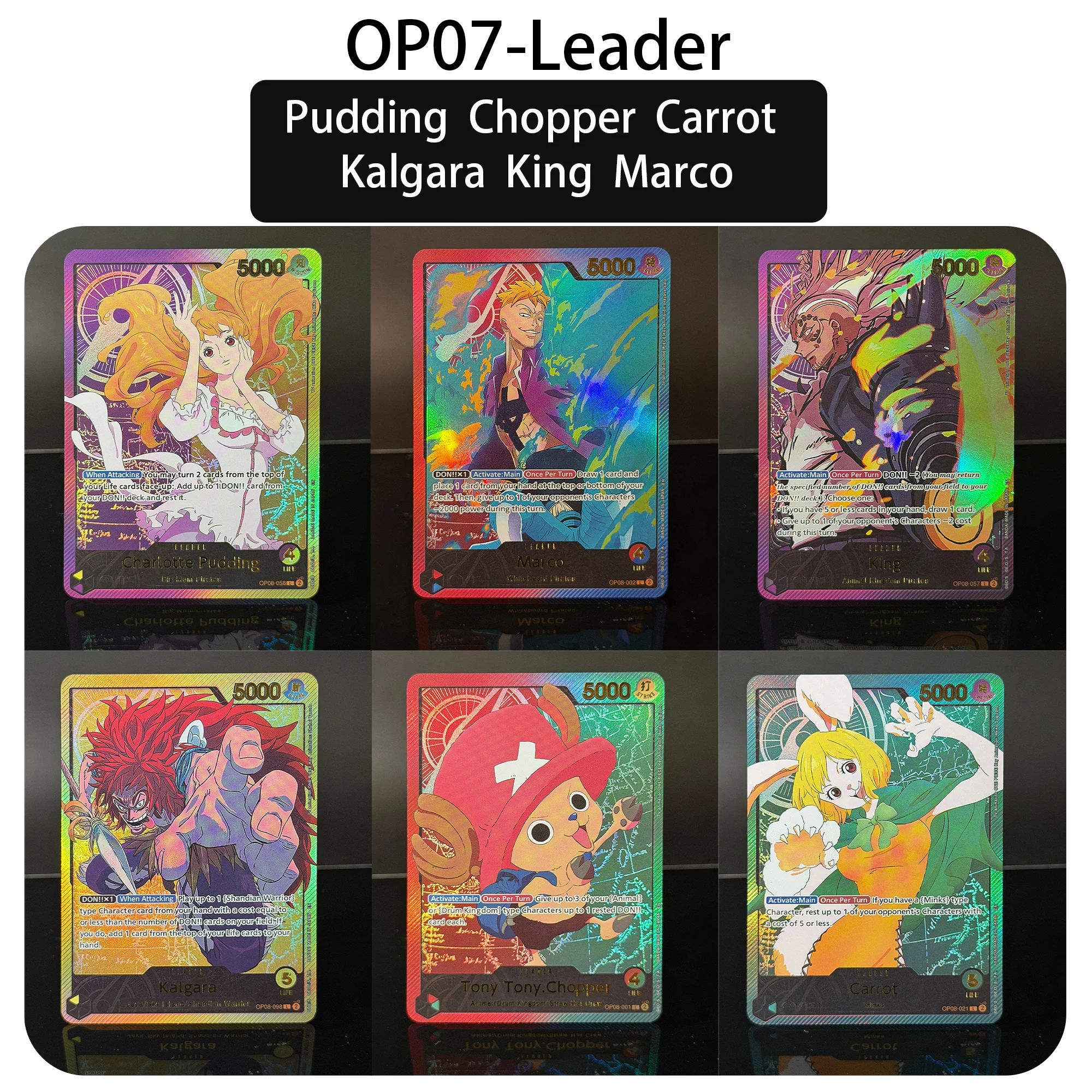OPCG Two Legends OP08-001/002/021/057/058/098 LEADER Carrot Chopper SER Full Art Alternate Art Holo Proxy Collection Card
OPCG Two Legends OP08-001/002/021/057/058/098 LEADER Carrot Chopper SER Full Art Alternate Art Holo Proxy Collection Card