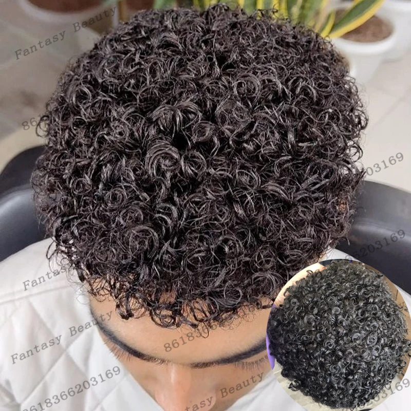 Black Man 15mm Curly Remy Human Hair Wigs Super Durable Natural Hairline Australian Lace PU Base Men Toupee Poly Skin Hairpieces
Black Man 15mm Curly Remy Human Hair Wigs Super Durable Natural Hairline Australian Lace PU Base Men Toupee Poly Skin Hairpieces