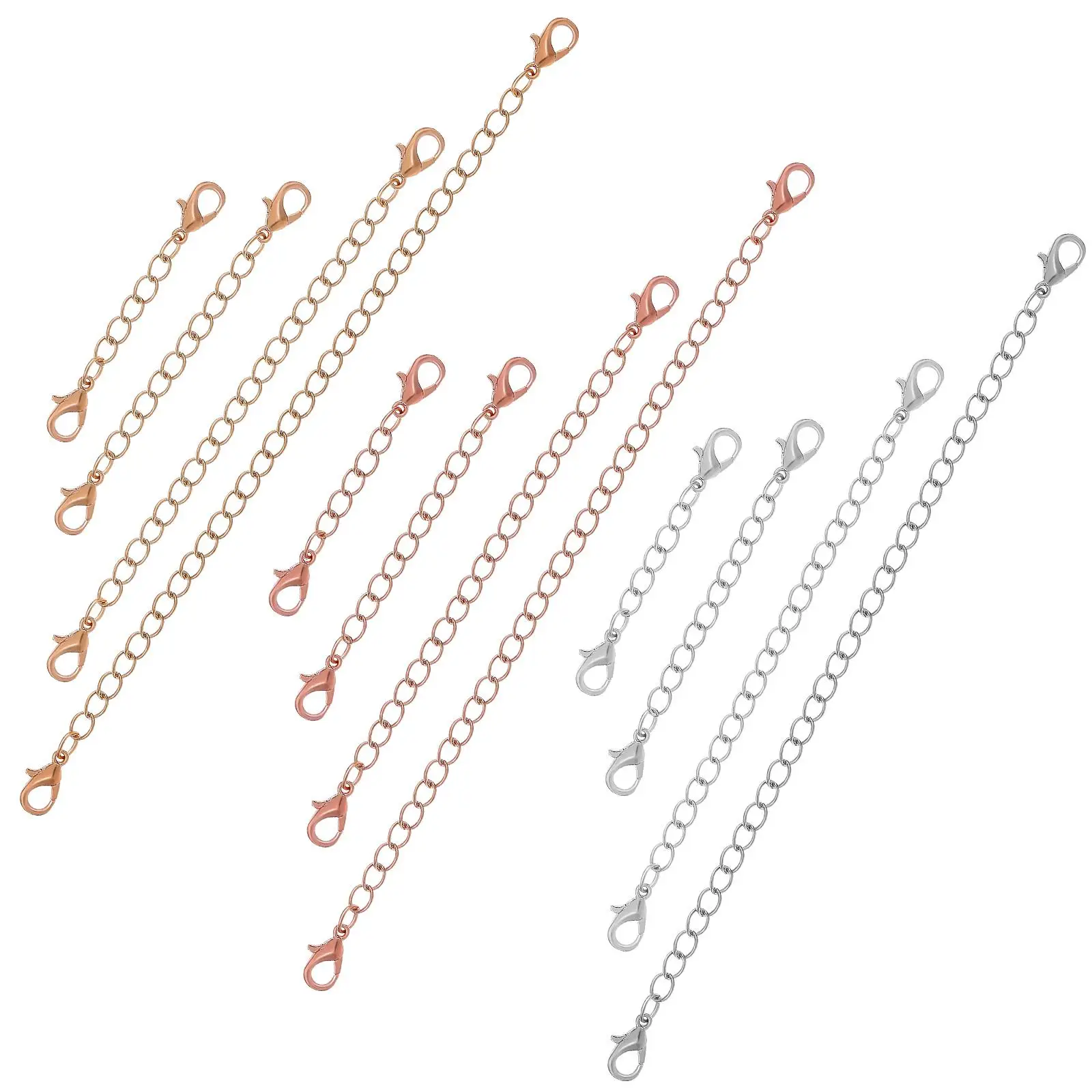 12 Pcs Extension Chain Necklace Extender 2 3 4 6 Silver Rose Alloy Chains Jewelry Making Bracelet Anklet DIY
12 Pcs Extension Chain Necklace Extender 2 3 4 6 Silver Rose Alloy Chains Jewelry Making Bracelet Anklet DIY