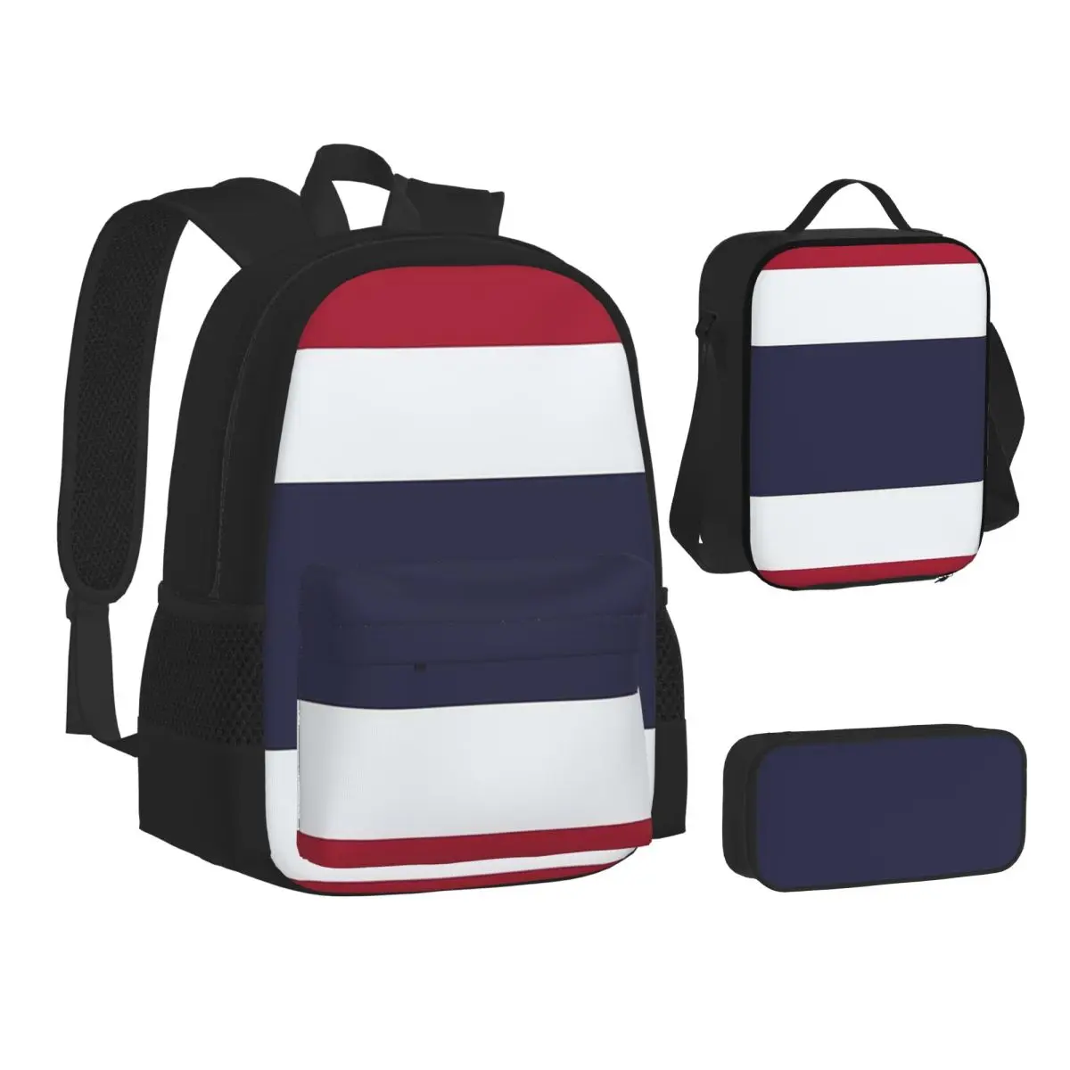 Flag Of Thailand For All Proud Thai People Backpacks Children School Bags Kids Rucksack Lunch Bag Pen Bag Three-Piece Set
Flag Of Thailand For All Proud Thai People Backpacks Children School Bags Kids Rucksack Lunch Bag Pen Bag Three-Piece Set
