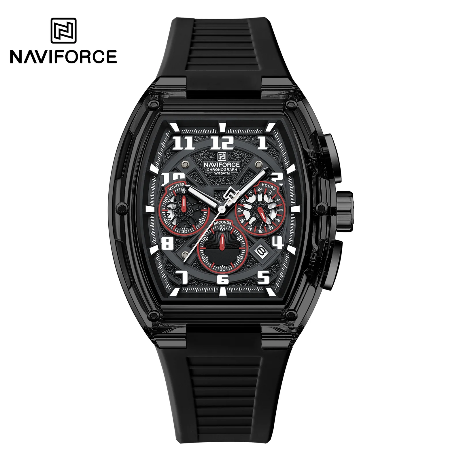 NAVIFORCE NF6118 Men's Trend Multifunctional 24-hour Chronograph Waterproof And Shockproof Gas Silicone Strap watch
NAVIFORCE NF6118 Men's Trend Multifunctional 24-hour Chronograph Waterproof And Shockproof Gas Silicone Strap watch