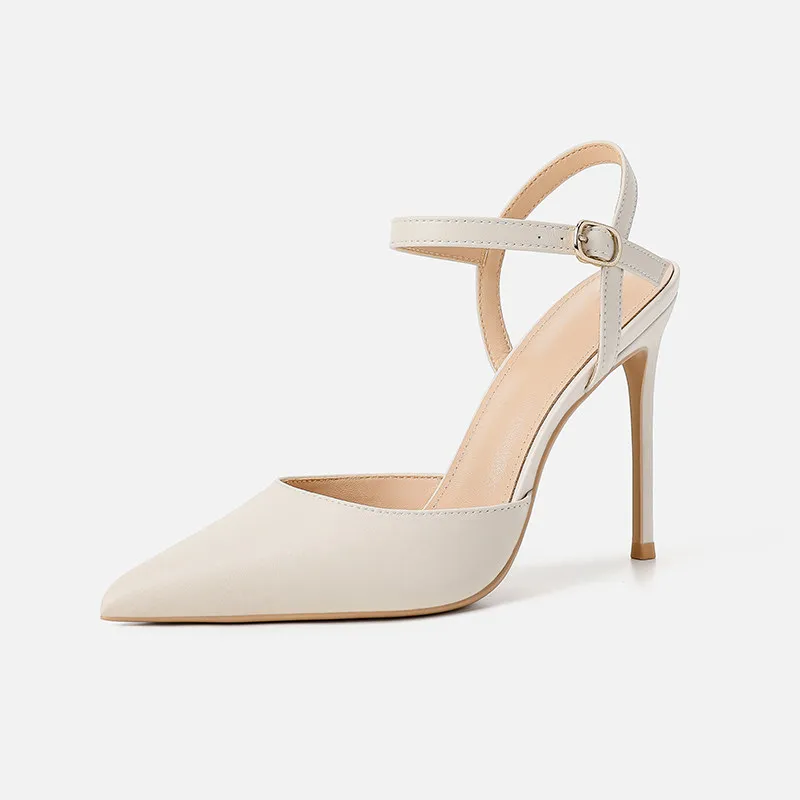 Изящные женские босоножки телесного цвета на высоком тонком каблуке из натуральной кожи на среднем каблуке, элегантные полые сандалии на тонком каблуке с острым носком
Изящные женские босоножки телесного цвета на высоком тонком каблуке из натуральной кожи на среднем каблуке, элегантные полые сандалии на тонком каблуке с острым носком