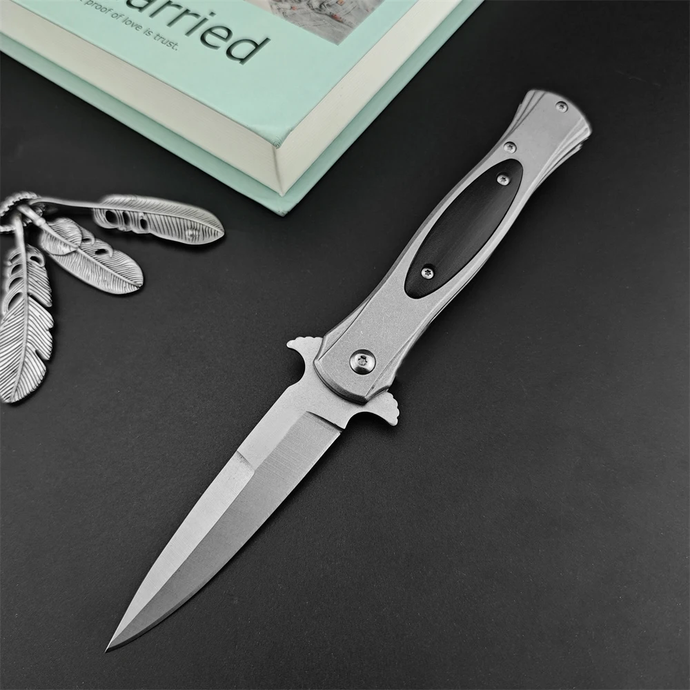Folding Knife Auxiliary Quick Open 440C Blade 420 Stainless Steel Inlay Ebony Handle Fliper Camping Knife Outdoor Hunting Tool
Folding Knife Auxiliary Quick Open 440C Blade 420 Stainless Steel Inlay Ebony Handle Fliper Camping Knife Outdoor Hunting Tool