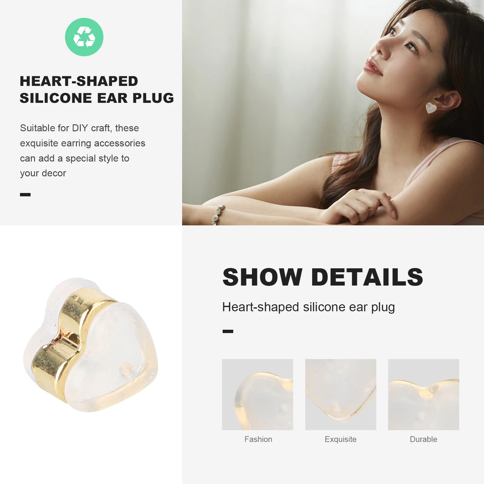 10 Pcs Heart-shaped Earplugs Stud Jewelry Making Pendant Screw Back Earrings DIY Accessories Charm Fashion
10 Pcs Heart-shaped Earplugs Stud Jewelry Making Pendant Screw Back Earrings DIY Accessories Charm Fashion