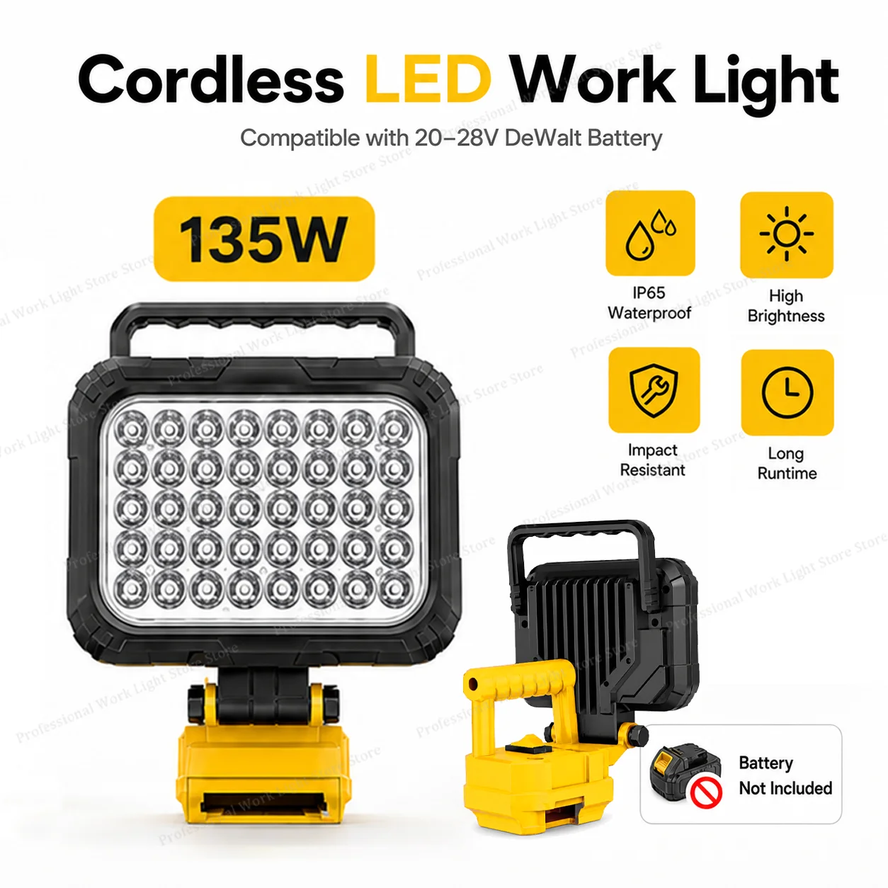 18-20V Handheld Flashlight Compatible with Dewalt Batteries, portable Outdoor Battery-Powered Light, camping and Fishing Light,
18-20V Handheld Flashlight Compatible with Dewalt Batteries, portable Outdoor Battery-Powered Light, camping and Fishing Light,