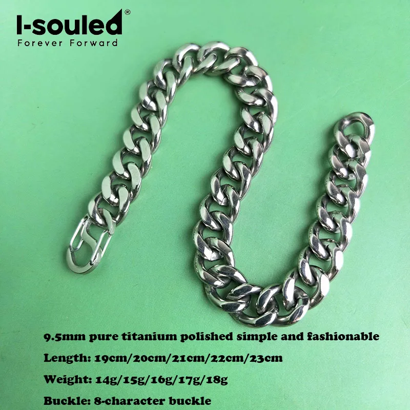 9.5mm pure titanium ground flat chain, simple and fashionable, lightweight, waterproof and corrosion-resistant
9.5mm pure titanium ground flat chain, simple and fashionable, lightweight, waterproof and corrosion-resistant