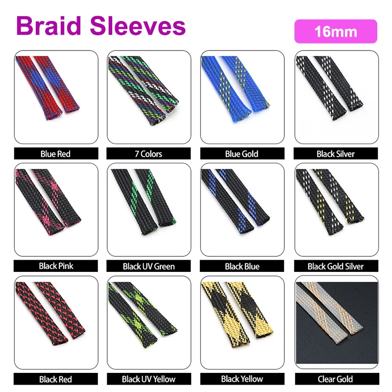 1/2/3/5/10/20/30/50M 16mm Insulated PET Braid Sleeves Expandable High Density Cable Sheath Wrap Protector Braid For Wires
1/2/3/5/10/20/30/50M 16mm Insulated PET Braid Sleeves Expandable High Density Cable Sheath Wrap Protector Braid For Wires