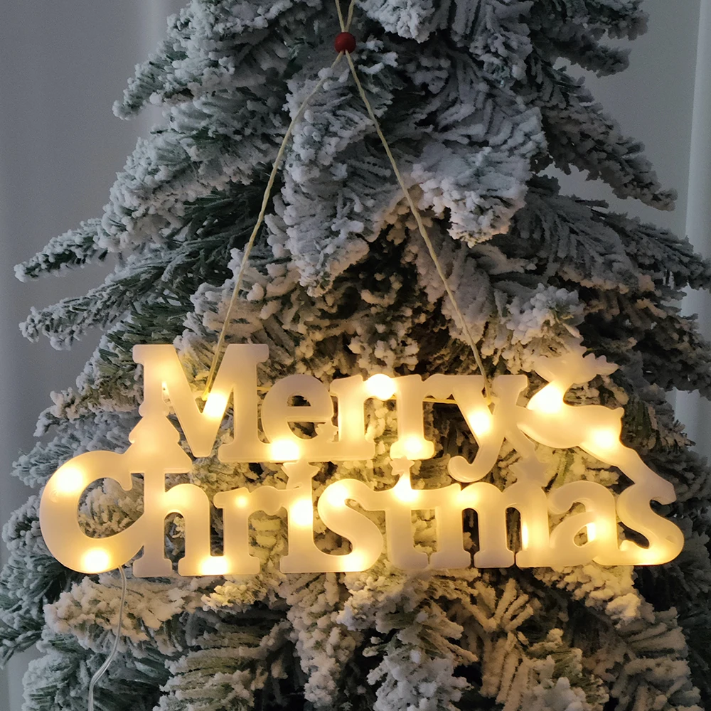 Merry Christmas Letter LED Lights Xmas Tree Hanging Pendant Night Light for Home Christmas Decoration Navidad Gift New Year 2023
Merry Christmas Letter LED Lights Xmas Tree Hanging Pendant Night Light for Home Christmas Decoration Navidad Gift New Year 2023