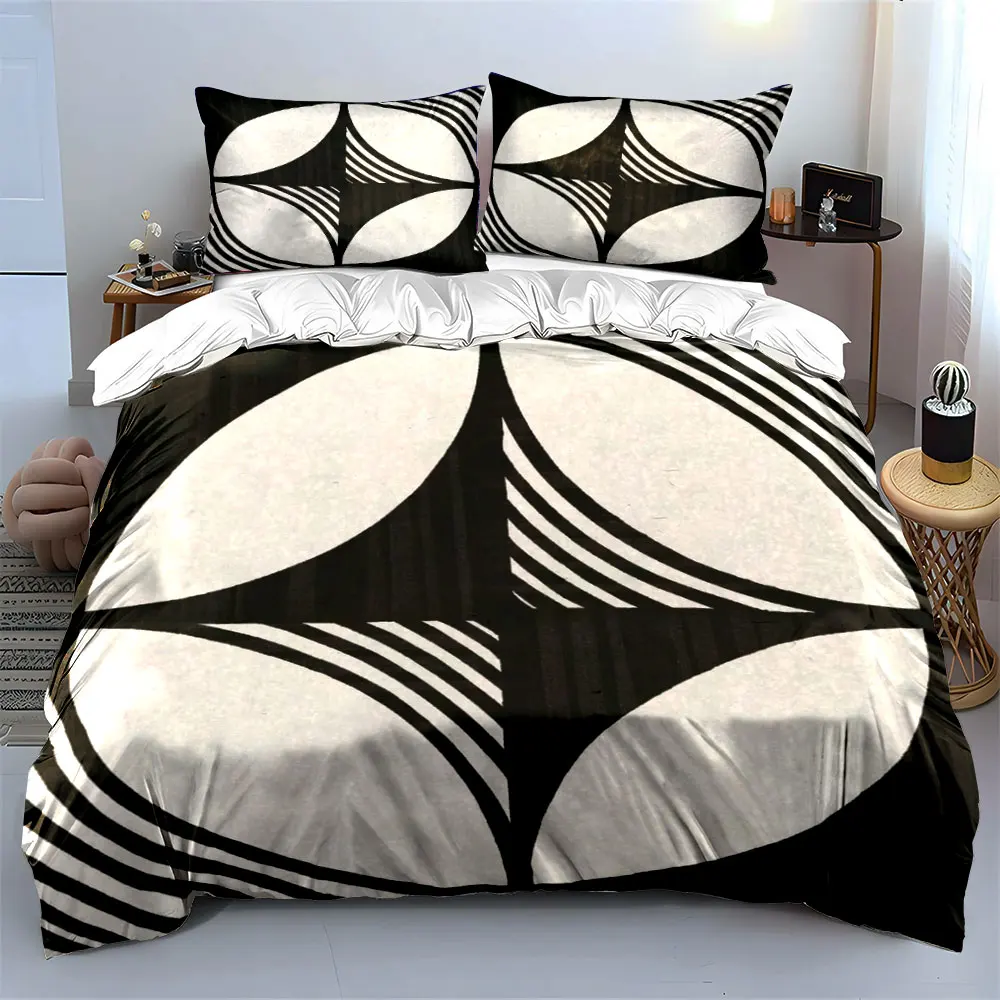 3Pcs Black and White Abstract Circles Bedding Set, Modern Geometric Print Duvet Cover + 2 Pillowcases, Minimalist Decor
3Pcs Black and White Abstract Circles Bedding Set, Modern Geometric Print Duvet Cover + 2 Pillowcases, Minimalist Decor