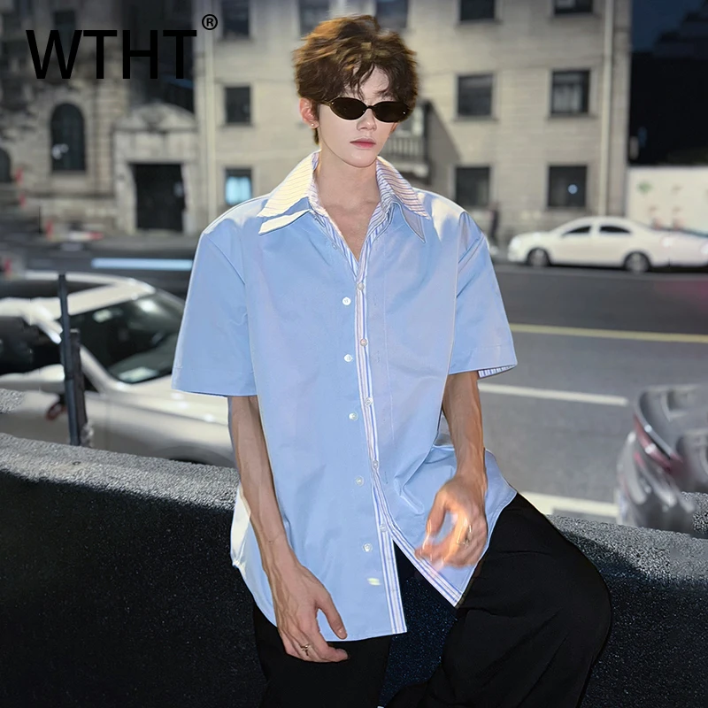 WTHT модные мужские полосатые свободные рубашки из двух частей, модные однобортные рубашки с отложным воротником, мужской топ, лето 2023, 2A1043
WTHT модные мужские полосатые свободные рубашки из двух частей, модные однобортные рубашки с отложным воротником, мужской топ, лето 2023, 2A1043