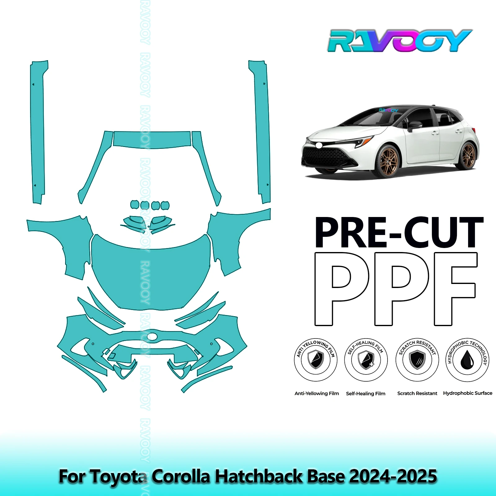 8.5Mil Precut Paint Protection Film PPF Clear Bra Front Kit+Rockers For Toyota Corolla Hatchback Base 2024-2025
8.5Mil Precut Paint Protection Film PPF Clear Bra Front Kit+Rockers For Toyota Corolla Hatchback Base 2024-2025