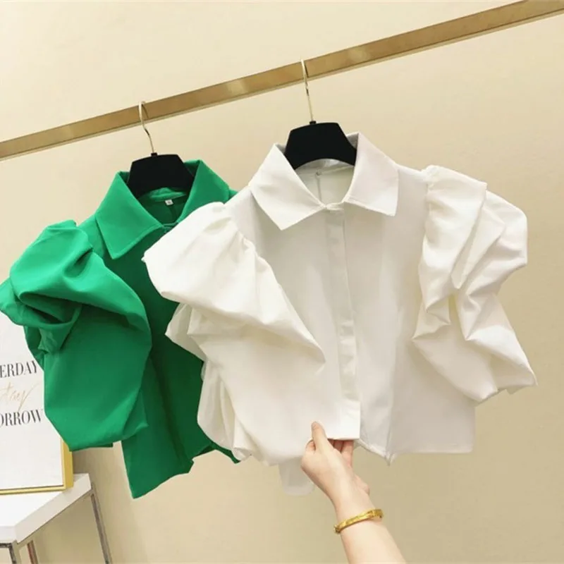 Fashion Puff Sleeve Design Short Shirt 2025 New Summer Autumn Chiffon Shirt Women's Blouse Ladies Shirt Korean Popular Clothes
Fashion Puff Sleeve Design Short Shirt 2025 New Summer Autumn Chiffon Shirt Women's Blouse Ladies Shirt Korean Popular Clothes