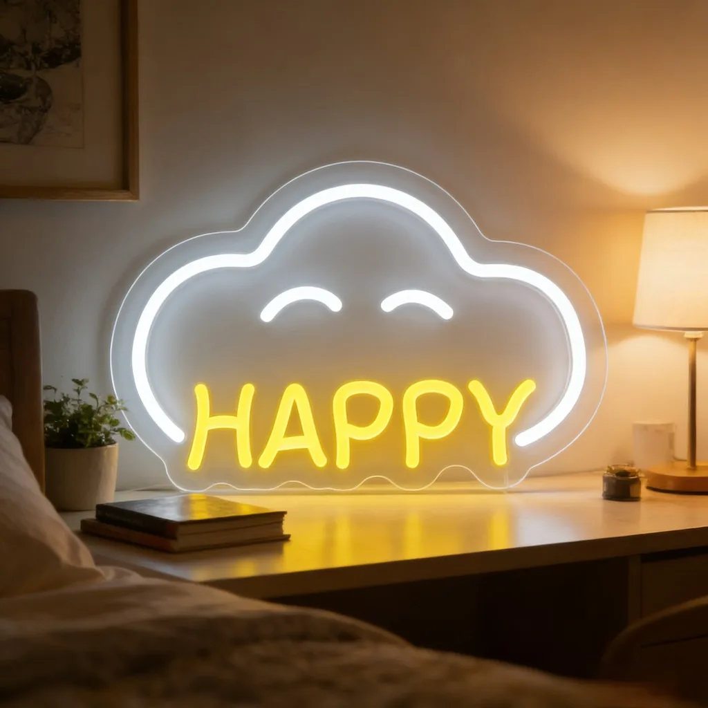 Happy Cloud Neon Sign LED Wall Art Lighting Yellow Smile Face Bedroom Decor Kids Room Nursery Aesthetic Lighting Mood Light Gift
Happy Cloud Neon Sign LED Wall Art Lighting Yellow Smile Face Bedroom Decor Kids Room Nursery Aesthetic Lighting Mood Light Gift