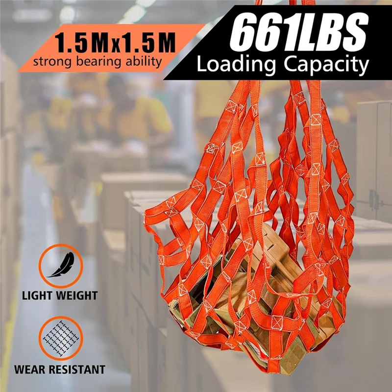 Lifting Net 3.28 X 3.28 Ft, Lifting Net Straps For Hoist 661Lbs Load Capacity, Nylon Sling Hoisting Net 10CM Square Hole-AA26
Lifting Net 3.28 X 3.28 Ft, Lifting Net Straps For Hoist 661Lbs Load Capacity, Nylon Sling Hoisting Net 10CM Square Hole-AA26
