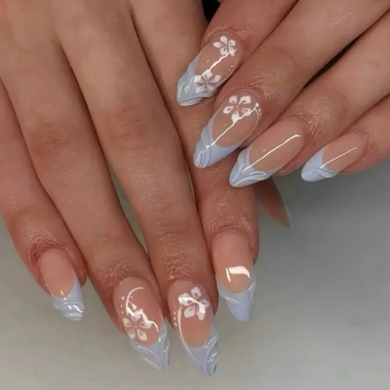 Blue Cisces Nail Art Wear French Three-dimensional Gel Dropping Naked Almond Fake Nail 24 Pieces
Blue Cisces Nail Art Wear French Three-dimensional Gel Dropping Naked Almond Fake Nail 24 Pieces