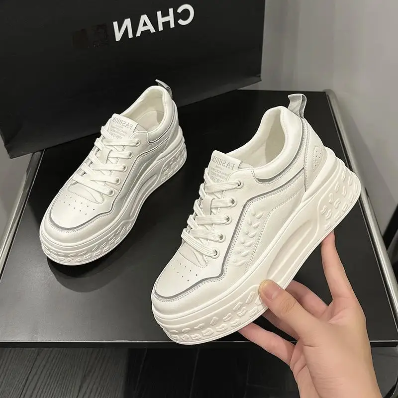 Casual Leather Sneakers Women's Flatform Shoes Increased Height Inner Design Flat Knot Tied round Head PU Lined Polyurethane ...
Casual Leather Sneakers Women's Flatform Shoes Increased Height Inner Design Flat Knot Tied round Head PU Lined Polyurethane ...