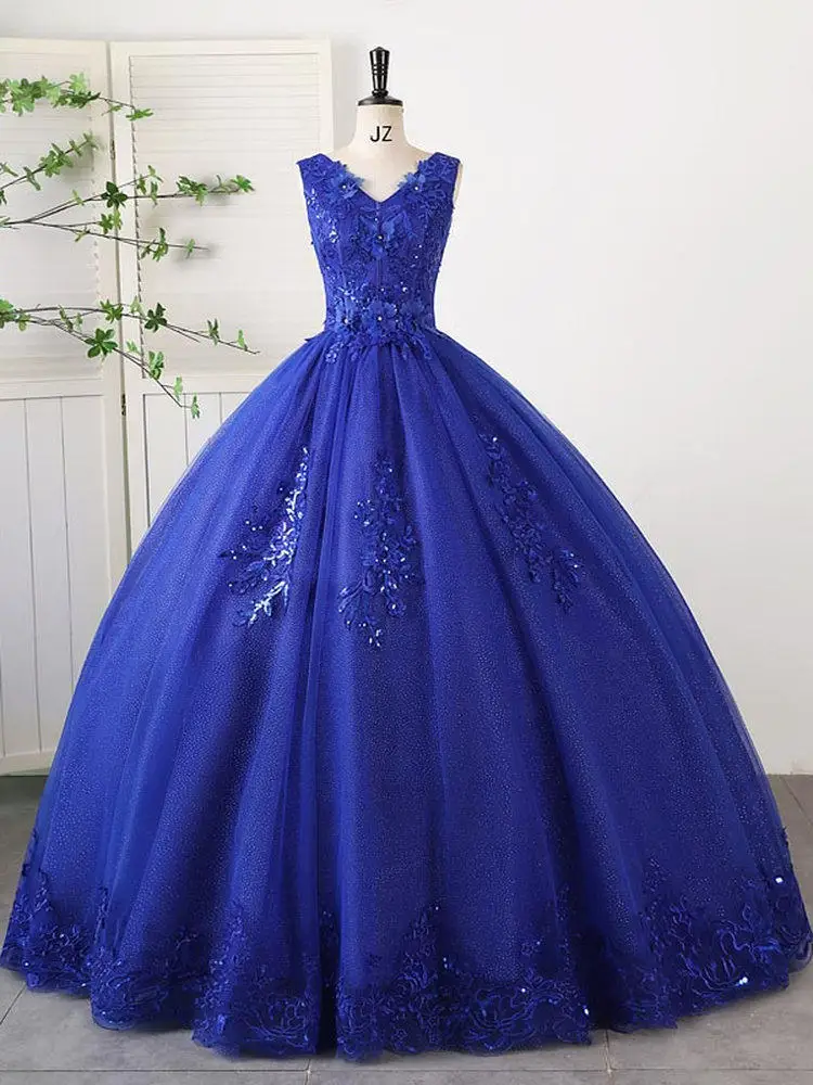 Customized Blue Ball Gown Quinceanera Dresses Tulle Appliques Prom Birthday Party Gowns Formal Occasion Vestido De Noche
Customized Blue Ball Gown Quinceanera Dresses Tulle Appliques Prom Birthday Party Gowns Formal Occasion Vestido De Noche