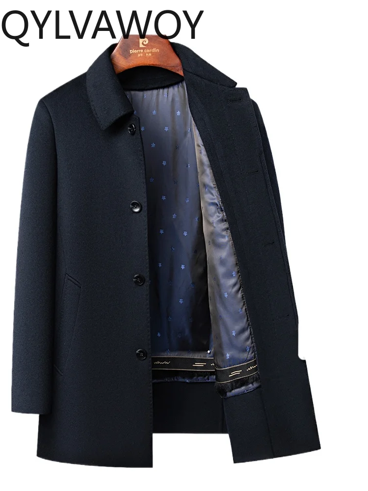 QYLVAWOY 70% Wool Rabbit Fur Liner Middle-Aged Elderly Wool Coat Men's Mid-Length Business Lapel Woolen Outerwear Men's LJ2569
QYLVAWOY 70% Wool Rabbit Fur Liner Middle-Aged Elderly Wool Coat Men's Mid-Length Business Lapel Woolen Outerwear Men's LJ2569