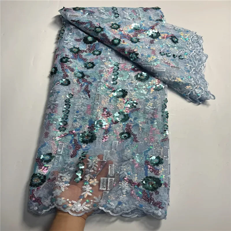 5 Yard Hot Selling French Lace With Sequins African Tulle Cord Guipure Lace Net Embroidered Fabric For Wedding Party 9L6040102
5 Yard Hot Selling French Lace With Sequins African Tulle Cord Guipure Lace Net Embroidered Fabric For Wedding Party 9L6040102
