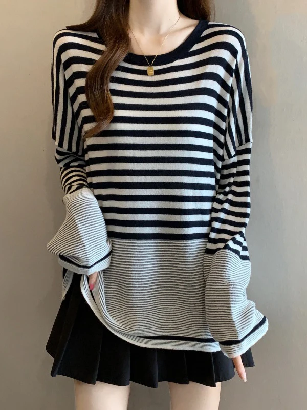 Slim Fit Striped Sun Protection Long Sleeve T-Shirt Women's Mid-Length Shoulder Line Korean Style Summer New plus Size Top
Slim Fit Striped Sun Protection Long Sleeve T-Shirt Women's Mid-Length Shoulder Line Korean Style Summer New plus Size Top