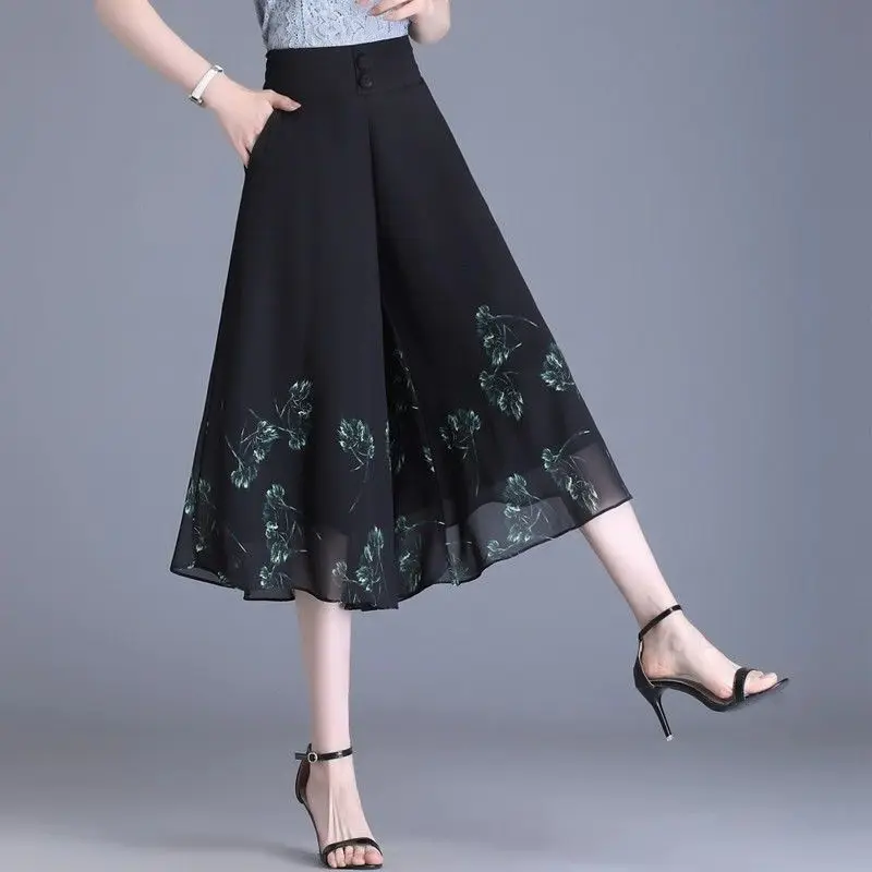 Summer Floral Print Korean Temperament Simple Chiffon Pants Women High-end Elastic Waist Slim Casual Wide Leg Trousers C122
Summer Floral Print Korean Temperament Simple Chiffon Pants Women High-end Elastic Waist Slim Casual Wide Leg Trousers C122