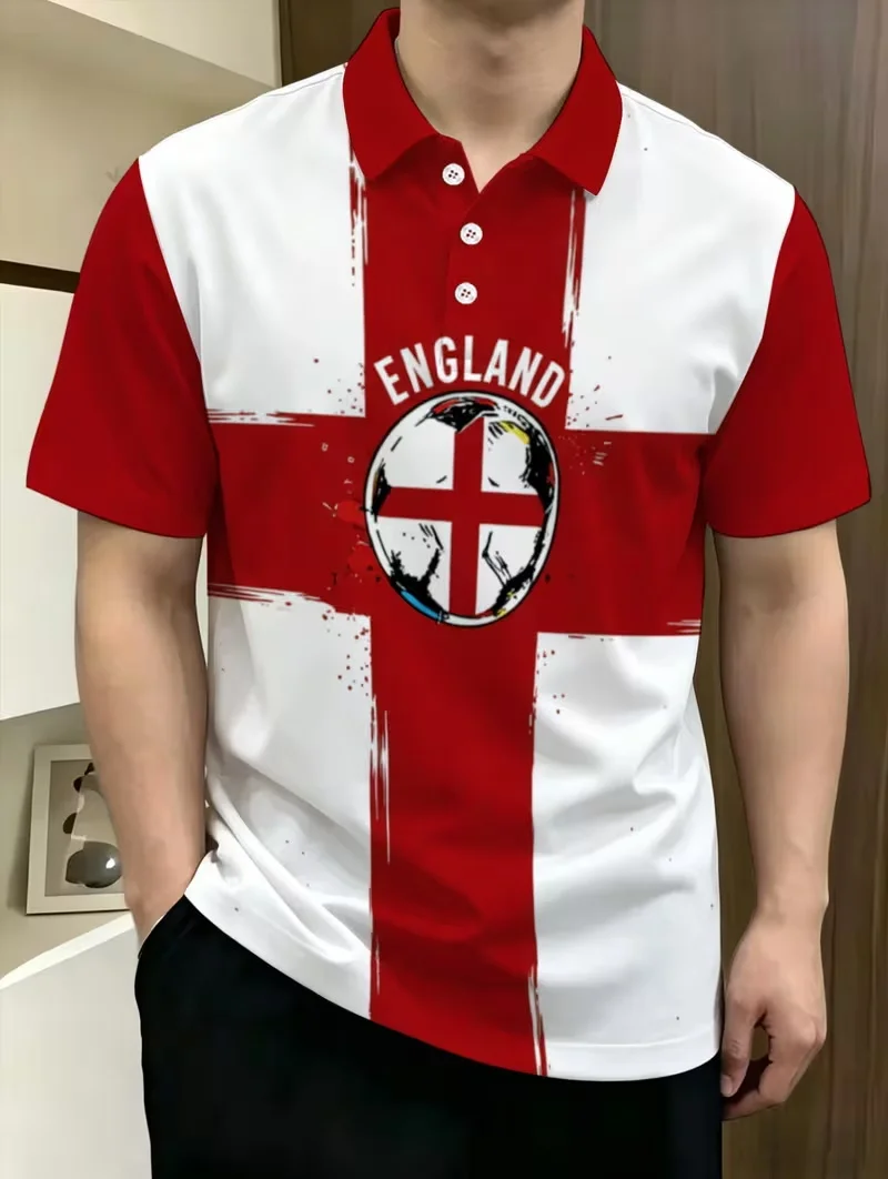 England Flag Pattern Soccer Jersey Mens Polo Shirts Quick Dry Polyester Short Sleeve Football T Shirts Daily Outdoor Sports Tee
England Flag Pattern Soccer Jersey Mens Polo Shirts Quick Dry Polyester Short Sleeve Football T Shirts Daily Outdoor Sports Tee