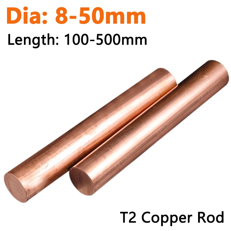T2 Copper Rod Red Metal Copper Round Bar Diameter 8/10/12/13/14/15/16/18/20/22/25/28/30/32/35/38/40/45/50mm Length 100-500mm
T2 Copper Rod Red Metal Copper Round Bar Diameter 8/10/12/13/14/15/16/18/20/22/25/28/30/32/35/38/40/45/50mm Length 100-500mm