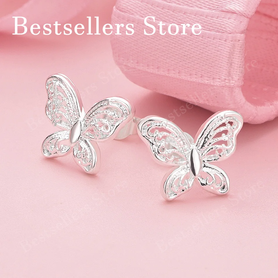 Exquisite 925 Sterling Silver Openwork Butterfly Earrings for Women, Fashionable Wedding Party Gift Jewelry
Exquisite 925 Sterling Silver Openwork Butterfly Earrings for Women, Fashionable Wedding Party Gift Jewelry
