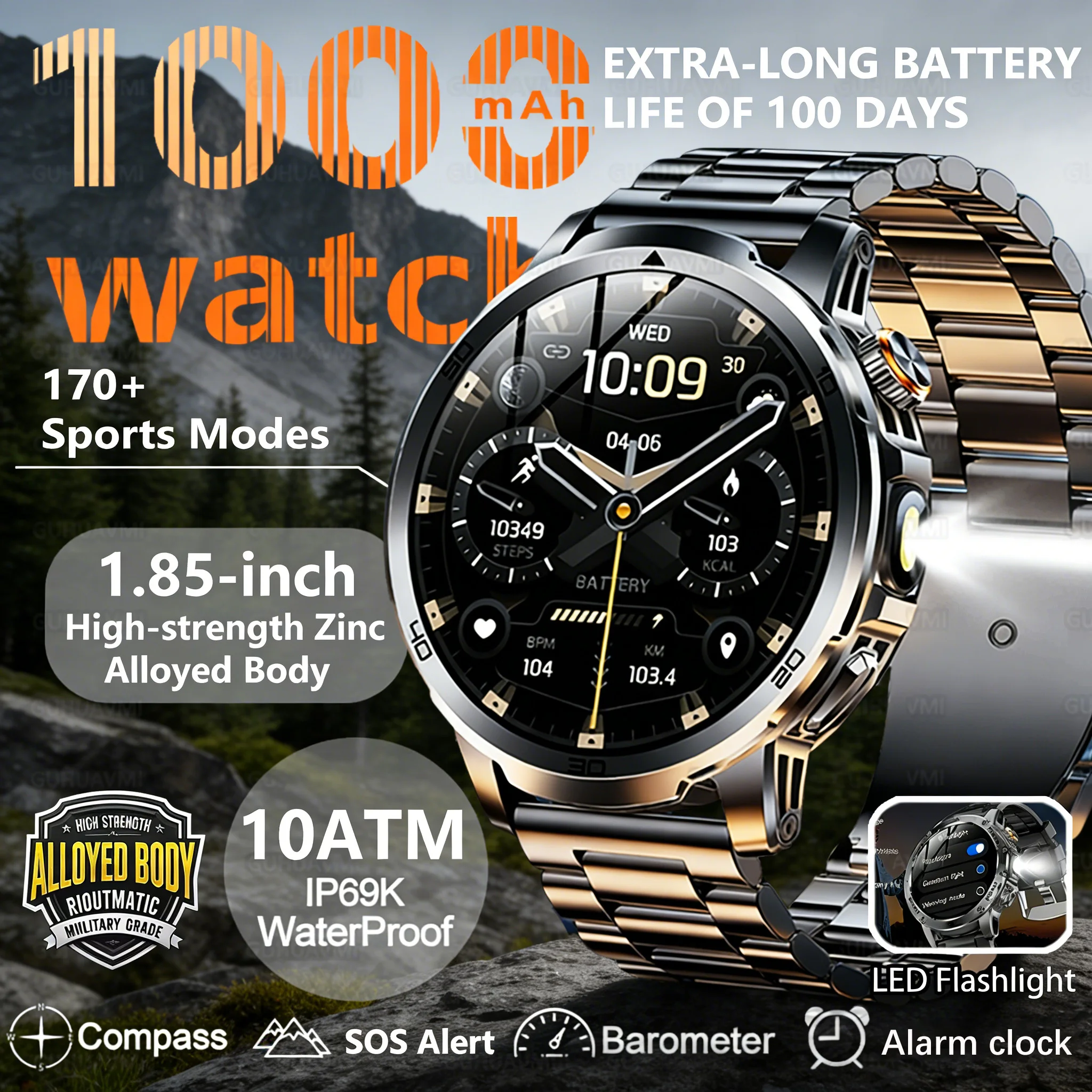 2026 Military Outdoor 1000mAh Battery Sports SmartWatch Men 1.85-inch AMOLED Screen LED Flashlight HD Call Waterproof Smart Band
2026 Military Outdoor 1000mAh Battery Sports SmartWatch Men 1.85-inch AMOLED Screen LED Flashlight HD Call Waterproof Smart Band