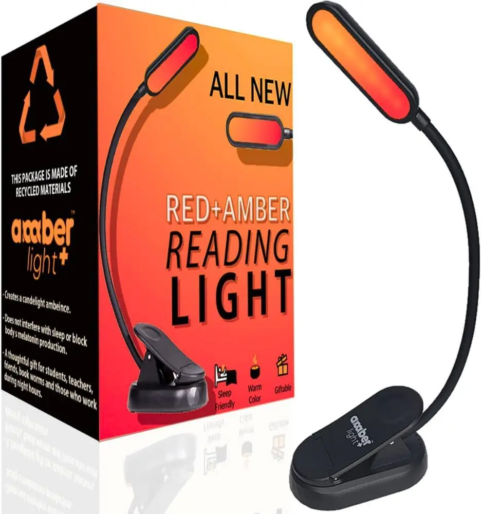 Amber & Red Book Light, Blue Light Blocking, 30H Battery, Dimmable
Amber & Red Book Light, Blue Light Blocking, 30H Battery, Dimmable