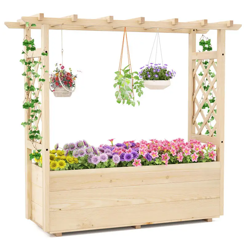 Raised Garden Bed Wooden Elevated Planter Box with Hanging Roof-L
Raised Garden Bed Wooden Elevated Planter Box with Hanging Roof-L