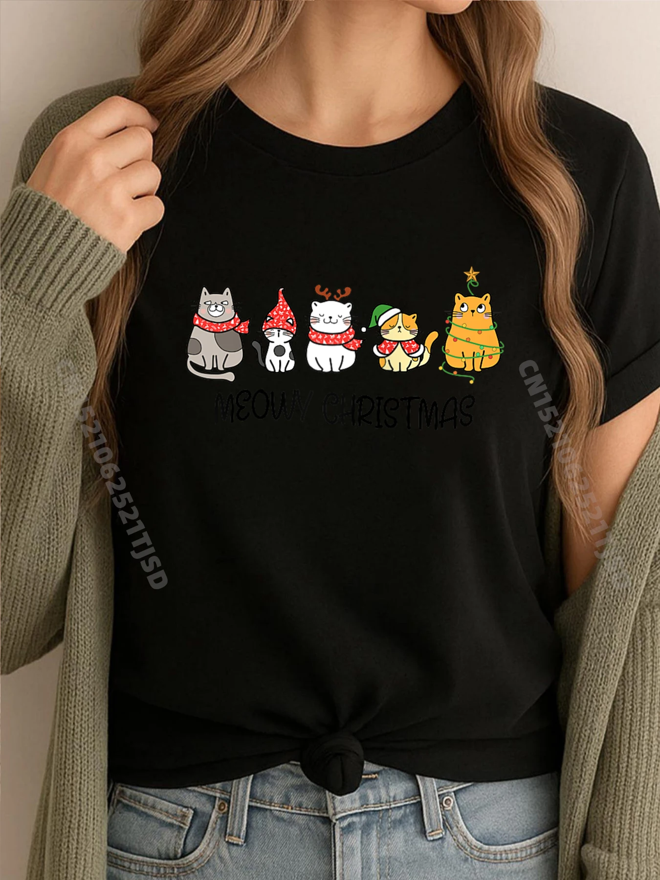 Meowy Catmas Cat Рождественский милый котенок Санта-олень эльф реглан дизайнерская футболка женские винтажные футболки Марди Гра
Meowy Catmas Cat Рождественский милый котенок Санта-олень эльф реглан дизайнерская футболка женские винтажные футболки Марди Гра