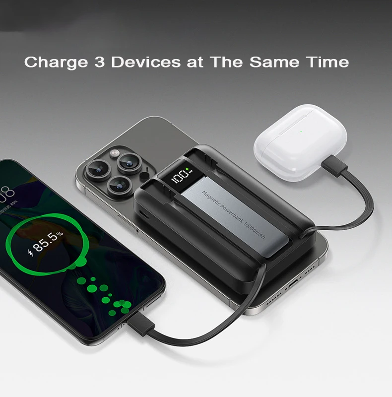 10000mAh Power Bank Magnetic Wireless 15W Super Fast Charging Magsafe Power Bank For Iphone 16 Samsung Xiaomi External battery 
10000mAh Power Bank Magnetic Wireless 15W Super Fast Charging Magsafe Power Bank For Iphone 16 Samsung Xiaomi External battery