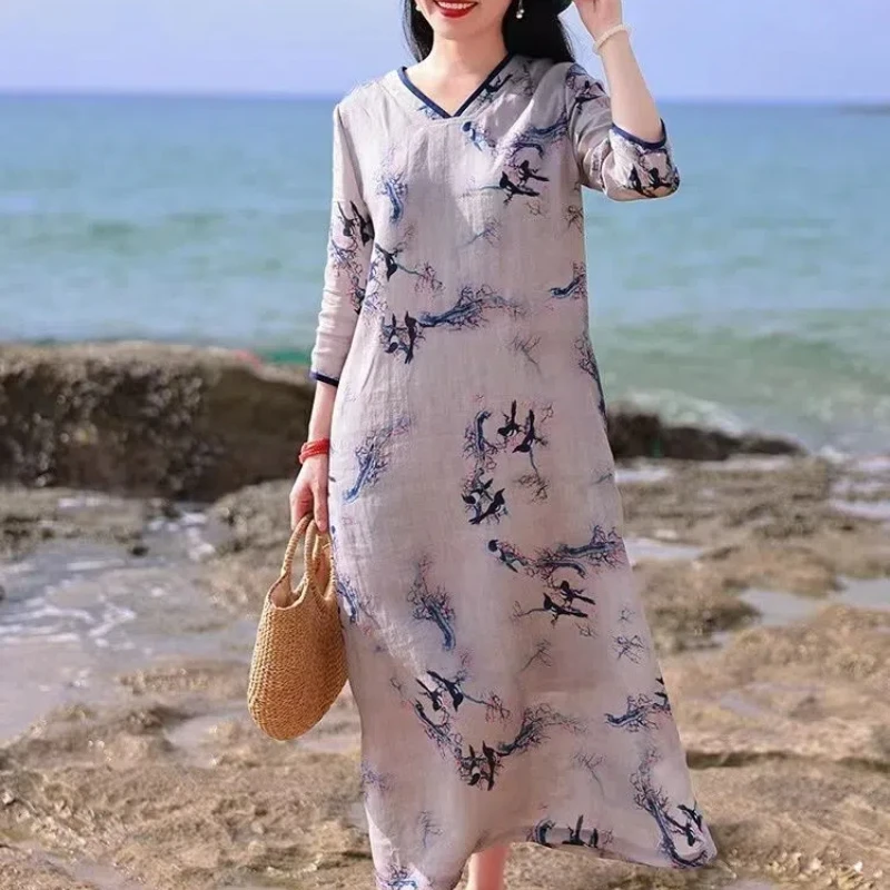Brand Cattle Clearance High-end Tail Goods Retro Chinese Cotton and Linen Dress New Printed Improved Cheongsam Dress
Brand Cattle Clearance High-end Tail Goods Retro Chinese Cotton and Linen Dress New Printed Improved Cheongsam Dress