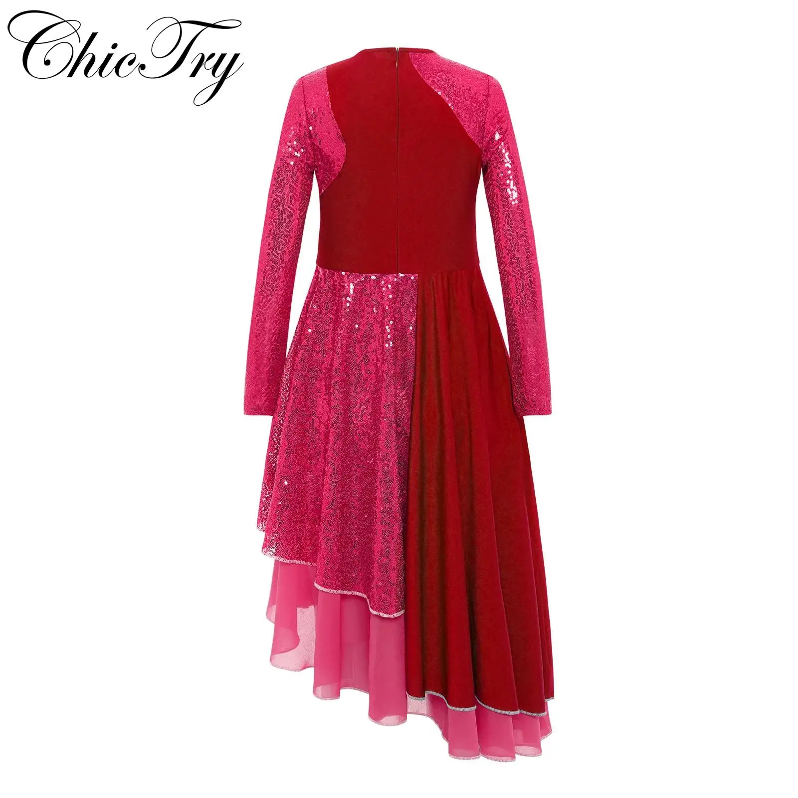 Kids Girls Sequins Color Block Praise Church Dance Dress Long Sleeves Asymmetrical Worship Robe Liturgical Lyrical Dancewear
Kids Girls Sequins Color Block Praise Church Dance Dress Long Sleeves Asymmetrical Worship Robe Liturgical Lyrical Dancewear