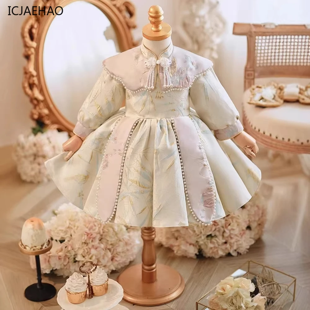 ICJAEHAO 2025 New Children Evening Baby Dress Gown Bow Pearls Long Sleeve Wedding Birthday Baptism Party Girls Dresses for Eids
ICJAEHAO 2025 New Children Evening Baby Dress Gown Bow Pearls Long Sleeve Wedding Birthday Baptism Party Girls Dresses for Eids
